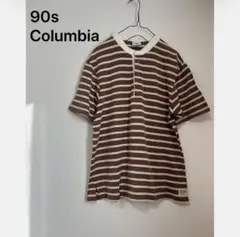 90s Columbia ヘンリーネック ポロシャツ　 コロンビア ボーダーのサムネイル