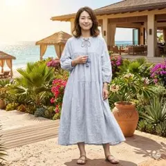 HOUSE OF LOTUS リネン フリル袖 ワンピース 2026年最新】house of lotus ハウスオブロータス リネンフリル