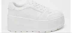 zara ホワイト プラットフォームスニーカー　厚底スニーカー サイズ36