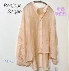 each シアー バンドカラーシアーシャツ 長袖 ピンクのサムネイル