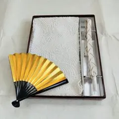 【美品】礼装用帯揚げ　帯締め　末広　黒留袖　 結婚式　フォーマル