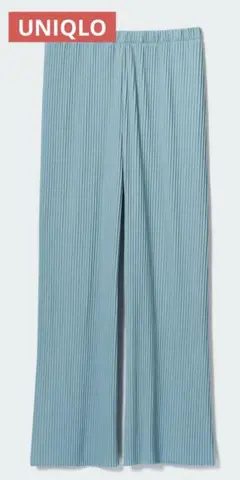 UNIQLO プリーツストレートパンツ(丈標準62.5~64.5cm） XL
