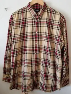 超美。BEAMS大きめ「3L」長袖チェックB/Dシャツ