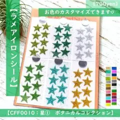 星ワッペン①カラフルミックスカラフルスターアイロンワッペン☆ラメアップリケ目印