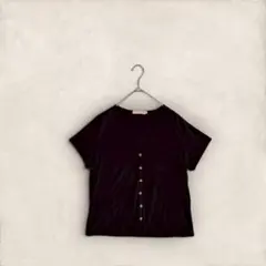 クロコダイル ニットカーディガン ロゴ刺繍 コットン リネン 羽織り 薄手 黒のサムネイル