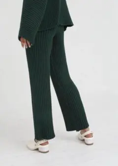 リブ ワイドパンツ