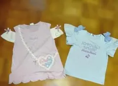 ガールズ半袖トップスまとめ売り 130cm パステルカラー フリル リボン