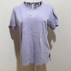 【フィラ】Tシャツ 半袖 スポーツウェア ラベンダー Mサイズ サイドスリット