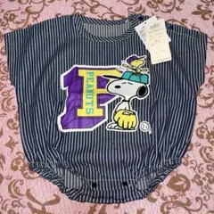 新品　PEANUTS スヌーピー　ストライプ　 ロンパース　半袖　70のサムネイル