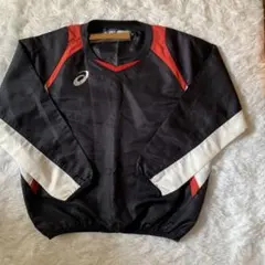 ASICS 長袖ウェア ブラック/レッド/ホワイト サイズ130