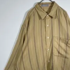 90S vintage 長袖　柄シャツ メンズL 古着　個性派　奇抜 レトロ