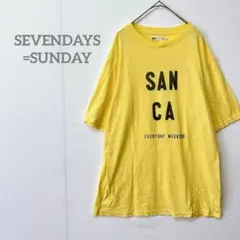 【セブンデイズサンデイ】半袖 Tシャツ イエロー Mサイズ　ユニセックスのサムネイル