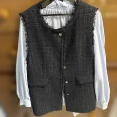 新品】HYEON basil gilet white ツイードジレ - メルカリ