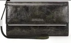 長財布 財布 黒 マーブルブラック ブラック スキミング カードケース