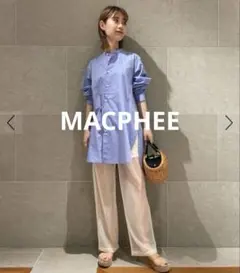 【MACPHEE/マカフィー】コットンブロードオーバーラップチュニックシャツのサムネイル