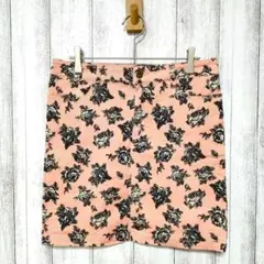 ナチュラルビューティーベーシック　(M)　花柄 ミニスカート　コットン