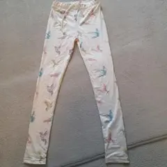 ラッシュガード　カラフルな鳥柄レギンス