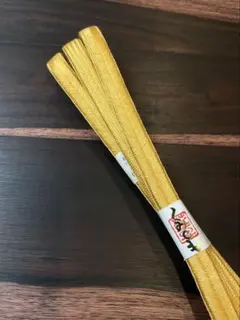 正絹 大和組帯締め 梔色 未使用 1部やや難アリ 幅12mm 美品