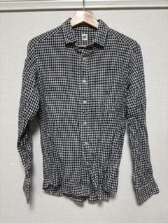 SF SanFrancisco サンフランシスコ チェック柄リネン長袖シャツ M