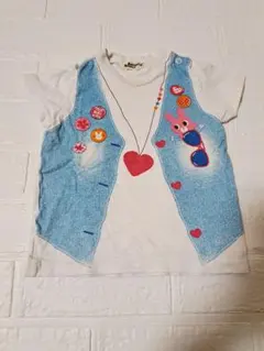 ミキハウス　ホットビスケッツ　半袖 Tシャツ 80　女の子　重ね着