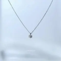 きなこ様 リクエスト 一粒ダイヤ＊CZネックレス サージカルステンレス