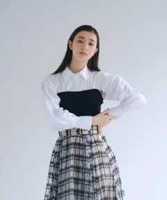 スナイデル　シャツ　ビスチェ　ビスチェニットプルオーバー　SNIDEL