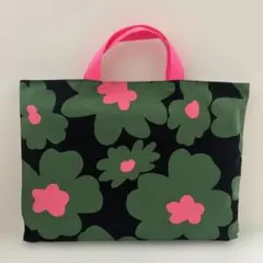 レッスンバッグ　北欧　大っきなお花　ハンドメイド