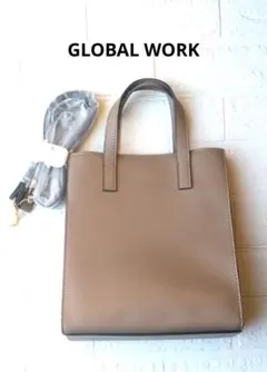 GLOBAL WORK ショルダーバッグ　トートバッグ ベージュのサムネイル