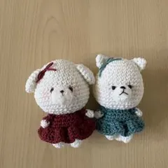 【過去作品・在庫整理SALE】　あみぐるみ　いぬ　ねこ