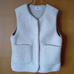 RiLi tokyo　レディースベスト　ボア　パイピング　ファスナー　エコファー