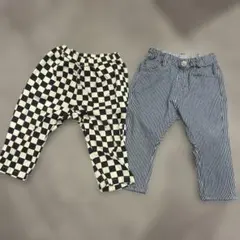 BREEZE ベビーズボン 90サイズ まとめ売り ボーダー モノクロ