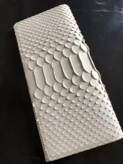 ダイヤモンドパイソン革 長財布 ホワイト 白蛇 錦蛇 エキゾチックレザー 金運