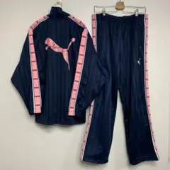 プーマ　PUMA　ジャージ　上下セットアップ　ネイビー　ピンク　メンズＬ相当