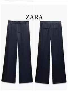 ZARA 新品　サテンパンツ　サイドブラックライン入り