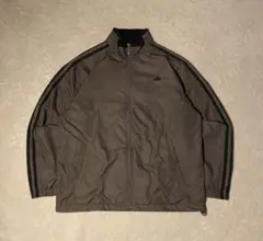 【美品✨】adidas ナイロンジャケット 茶色 L 00s 古着 スリーライン