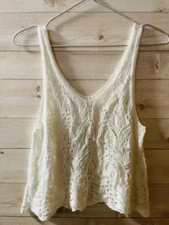 アイボリー レース Vネック ビスチェ