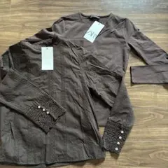 タグ付き新品　ZARA ザラ　ブラウン 長袖 シャツ・ブラウス　2枚セット