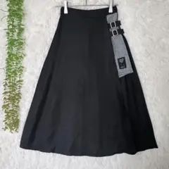 E275 ジディ スカパン 巻きスカート風 チェック切替 ベルト F