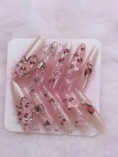 ♡うるきらラメギャルネイル♡ ヒョウ柄 レオパード ネイルチップ10個セット