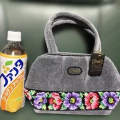 FEILER 花柄刺繍 バッグ グレー