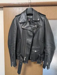 Schott ブラック レザー ダブルライダース XSのサムネイル
