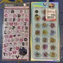 ボンボンドロップシール　もじ　ハローキティ　クール　日焼けキティ　おはじきシール