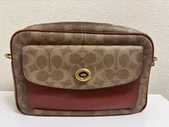 【美品】coach コーチ シグネチャー カメラバッグ ショルダーバッグ