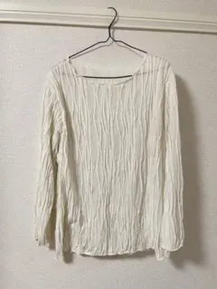 【GRL】アイボリー プリーツ長袖シャツ