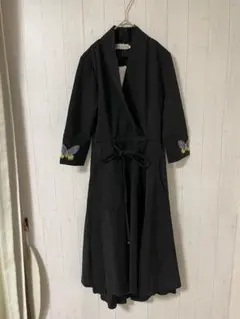 ●【新品タグ付き】バード刺繍、ワンピース/韓国製/Mサイズ ／ブラック