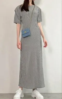 GRL チェック柄パフスリーブワンピース