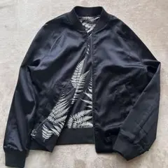 H&M 総柄　MA-1 ブルゾン　ジャケット　リバーシブル　EUR M ブラック