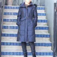 BURBERRY LONDON バーバリーロンドンファー付フーデッドダウンコート