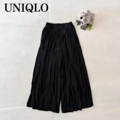 【ユニクロ】ワッシャーサテンスカートパンツ（S)ウエストゴム カジュアル