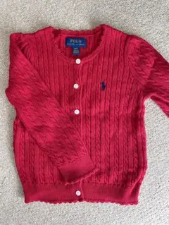 【美品】Polo Ralph Lauren 赤 カーディガン 3T